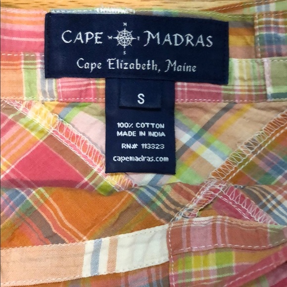 Cape Madras Wrap Skirt Size Small Orange Pink - Picture 6 of 11